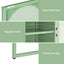 2x Buffet Sideboard Cabinet ELMA Cupboard Storage Mesh Doors Metal Green