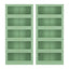 2x Buffet Sideboard Cabinet Storage Cupboard Mesh Doors Metal ELIA Green