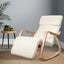 Artiss Rocking Armchair Bentwood Frame With Footrest Beige Afton