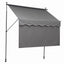 Instahut 2.1M x 1.8M Manual Pivot Arm Awning With Front Curtain Grey