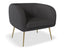 Amour Lounge Chair - Storm Grey - Brushed Matt Gold Legs