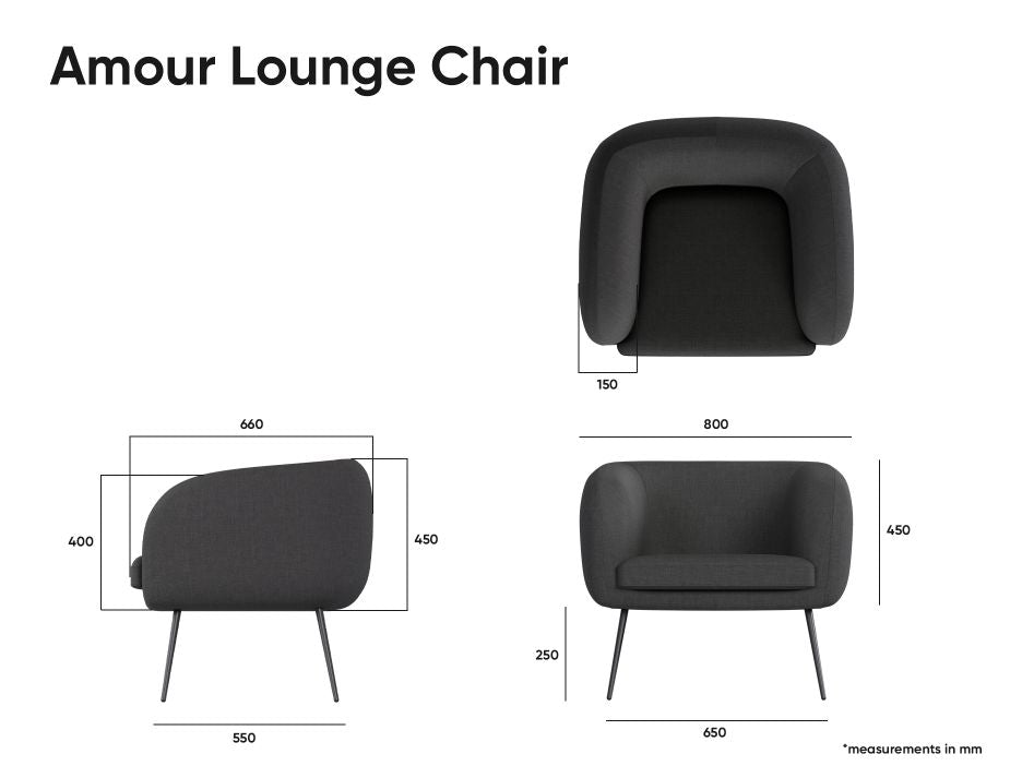 Amour Lounge Chair - Terracotta Rust - Matt Black Legs