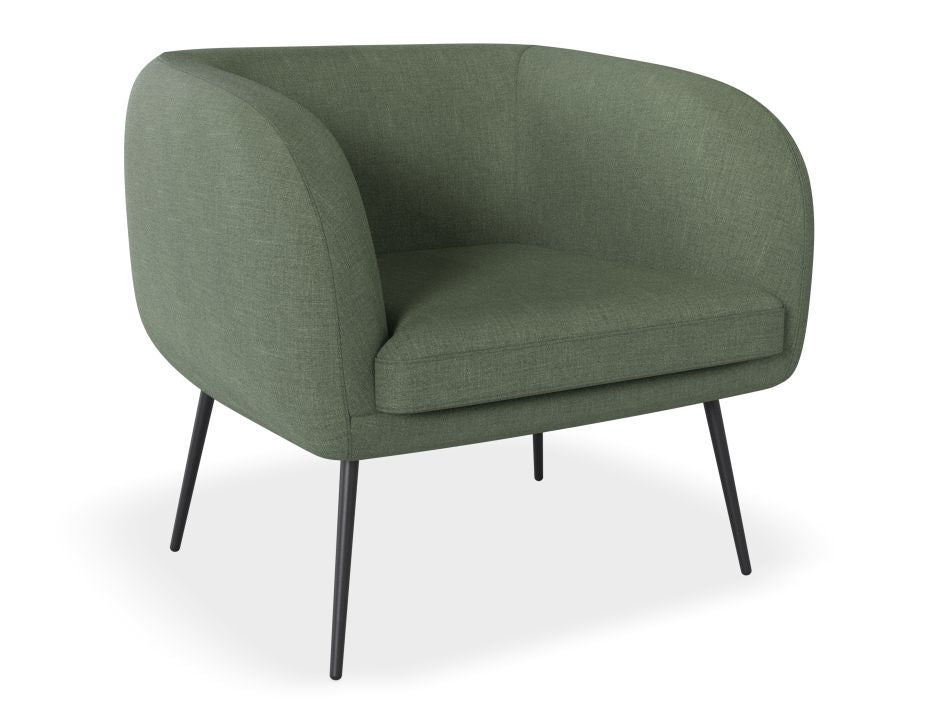 Amour Lounge Chair - Kelp Green - Matt Black Legs