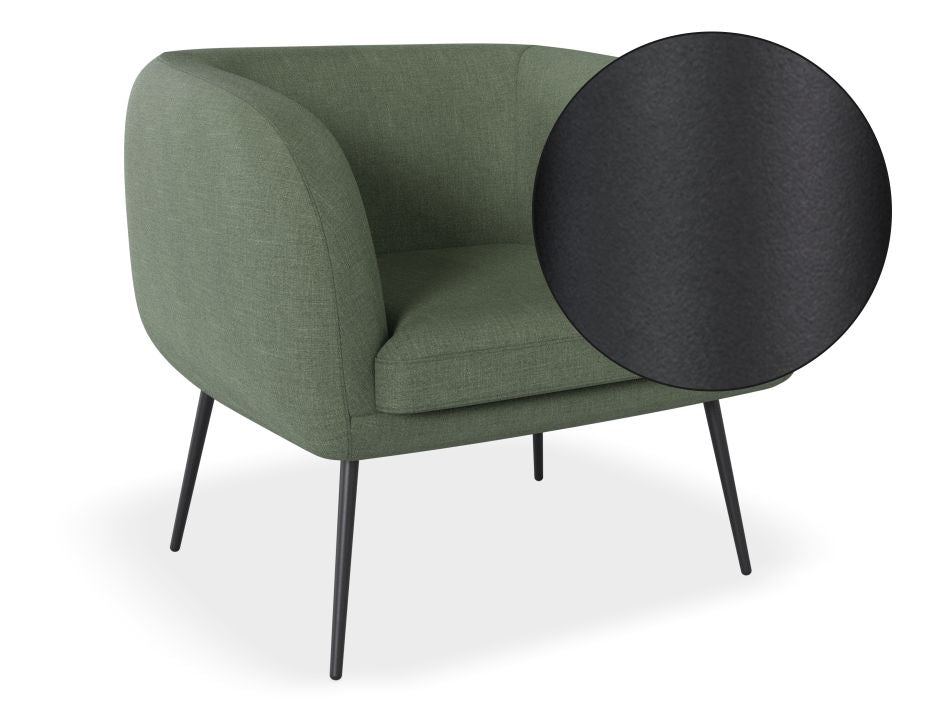 Amour Lounge Chair - Kelp Green - Matt Black Legs