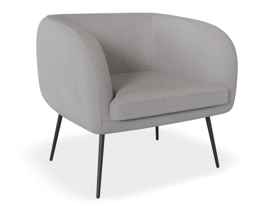 Amour Lounge Chair - Cloud Grey - Matt Black Legs