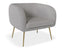 Amour Lounge Chair - Cloud Grey - Brushed Matt Gold Legs