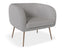 Amour Lounge Chair - Cloud Grey - Brushed Matt Bronze Legs