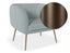 Amour Lounge Chair - Sky Blue - Brushed Matt Gold Legs