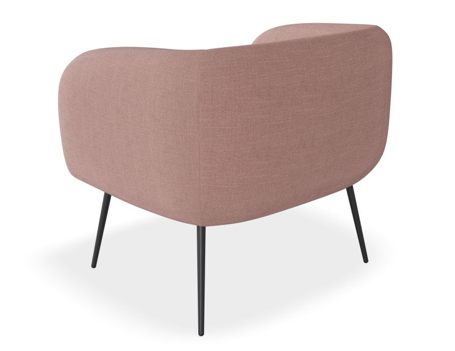 Amour Lounge Chair - Blush Pink - Matt Black Legs