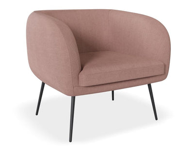 Amour Lounge Chair - Blush Pink - Matt Black Legs