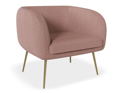 Amour Lounge Chair - Blush Pink - Brushed Matt Gold Legs