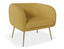 Amour Lounge Chair - Tuscan Yellow - Brushed Matt Gold Legs