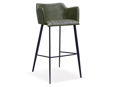 Andorra Bar Stool Vintage Green Seat - 65cm Seat Height Counter Kitchen Stool