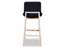 Ara Stool - Natural - Black Pad - Black padded Seat - Natural Ash legs 74cm Seat height