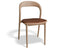 Mia Chair - Natural with Pad - White Vegan Leather Seat Pad