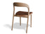 Mia Chair - Natural with Pad - Vintage Tan Vegan Leather Seat Pad