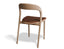 Mia Chair - Natural with Pad - White Vegan Leather Seat Pad