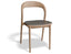 Mia Chair - Natural with Pad - White Vegan Leather Seat Pad