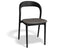 Mia Chair - Black Ash with Pad - Vintage Black Vegan Leather Seat Pad