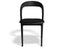 Mia Chair - Black Ash with Pad - Vintage Black Vegan Leather Seat Pad