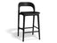 Mia Stool - Black with Pad - 66cm Seat Height Vintage Black Vegan leather Seat Pad