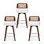 Wooden Bar Stools Set of 3 Swivel Kitchen Counter Stool Chair 60cm Seat Height