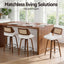 Wooden Bar Stools Set of 3 Swivel Kitchen Counter Stool Chair 60cm Seat Height