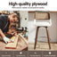 Wooden Bar Stools Set of 3 Swivel Kitchen Counter Stool Chair 60cm Seat Height