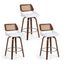 Wooden Bar Stools Set of 3 Swivel Kitchen Counter Stool Chair 60cm Seat Height