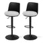 Artiss 2x Bar Stools Kitchen Swivel Gas Lift Counter Dining Chair Curved Black