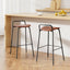 2x Artiss Bar Stools Kitchen Counter Stools Metal Brown