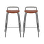 2x Artiss Bar Stools Kitchen Counter Stools Metal Brown