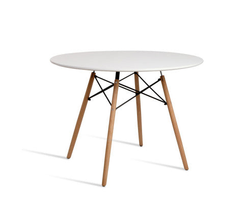 Artiss Dining Table Round White 4 Seater 100CM