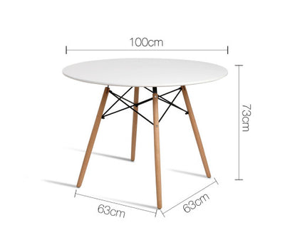 Artiss Dining Table Round White 4 Seater 100CM