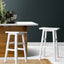 Artiss Set of 2 Wooden Backless Bar Stools - White