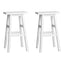 Artiss Set of 2 Wooden Backless Bar Stools - White
