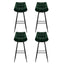 4x Bar Stools Velvet Chairs Green