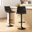 Artiss 2x Bar Stools Vintage Leather Swivel Gas Lift Black