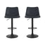 Artiss 2x Bar Stools Vintage Leather Swivel Gas Lift Black