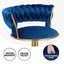 Artiss Bar Stools X3 Kitchen Counter Chair Gas Lift Velvet Woven Backrest Navy