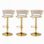 Artiss Bar Stools X3 Kitchen Counter Chair Gas Lift Velvet Woven Backrest Ivory