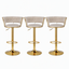 Artiss Bar Stools X3 Kitchen Counter Chair Gas Lift Velvet Woven Backrest Ivory