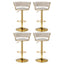 Artiss 4x Bar Stools Gas Lift Velvet Woven Backrest Ivory