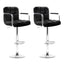 Artiss 2x Bar Stools Gas lift Swivel Chairs Kitchen Armrest Leather Chrome Black