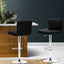 Artiss Set of 2 Line Style PU Leather Bar Stools - Black