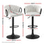 Artiss 1x Bar Stool Single Kitchen Dining Chair Counter Stool Woven Velvet Ivory