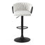 Artiss 1x Bar Stool Single Kitchen Dining Chair Counter Stool Woven Velvet Ivory
