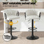 Artiss 1x Bar Stool Single Kitchen Dining Chair Counter Stool Woven Velvet Ivory