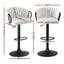 Artiss Bar Stool x4 Kitchen Dining Chair Counter Gaslift Woven Velvet Ivory