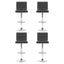 Artiss Set of 4 PU Leather Lined Pattern Bar Stools- Grey and Chrome